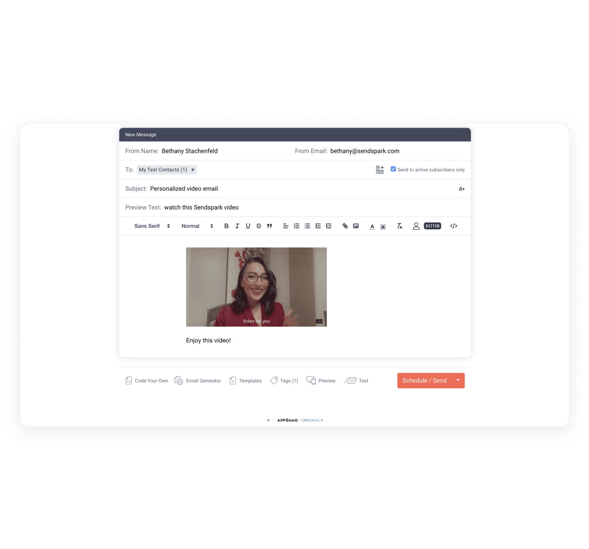 Personalized Video in Sendfox