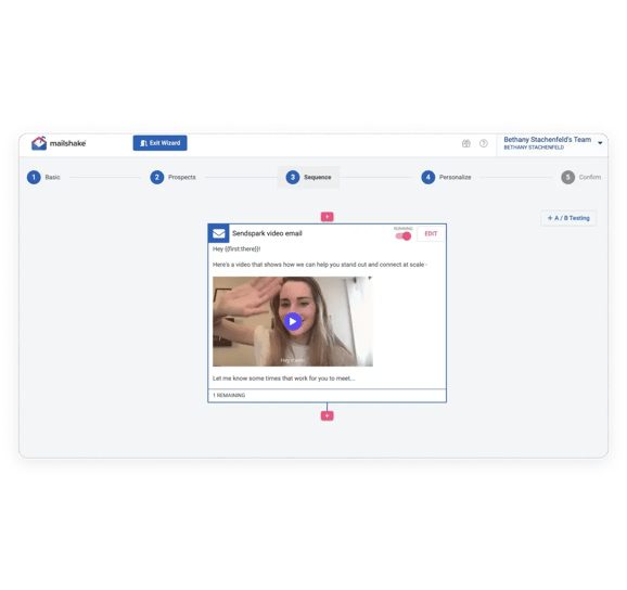 Personalized videos in Mailshake