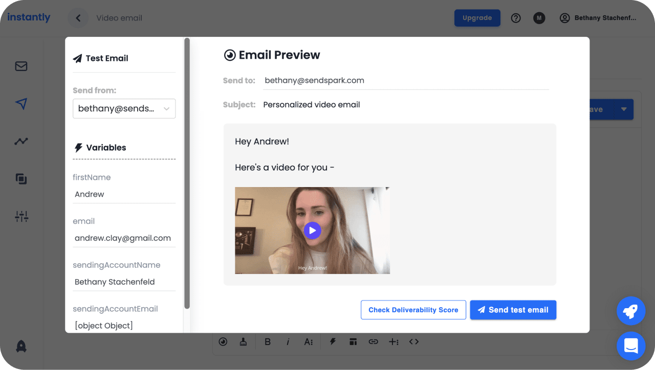 Send Videos in Instantly