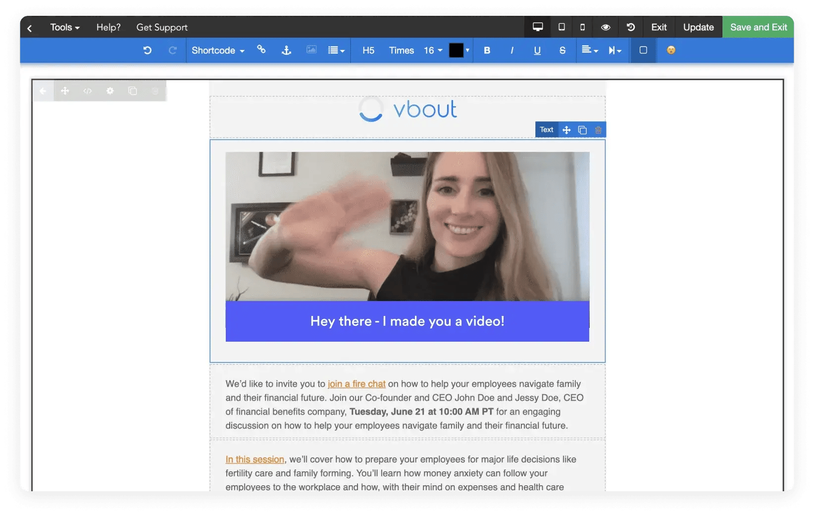 Sendspark VBOUT Integration